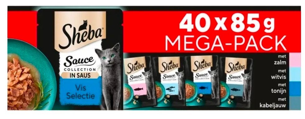 Sheba kattenvoer 40 maaltijdzakjes, Ophalen of Verzenden, Kat