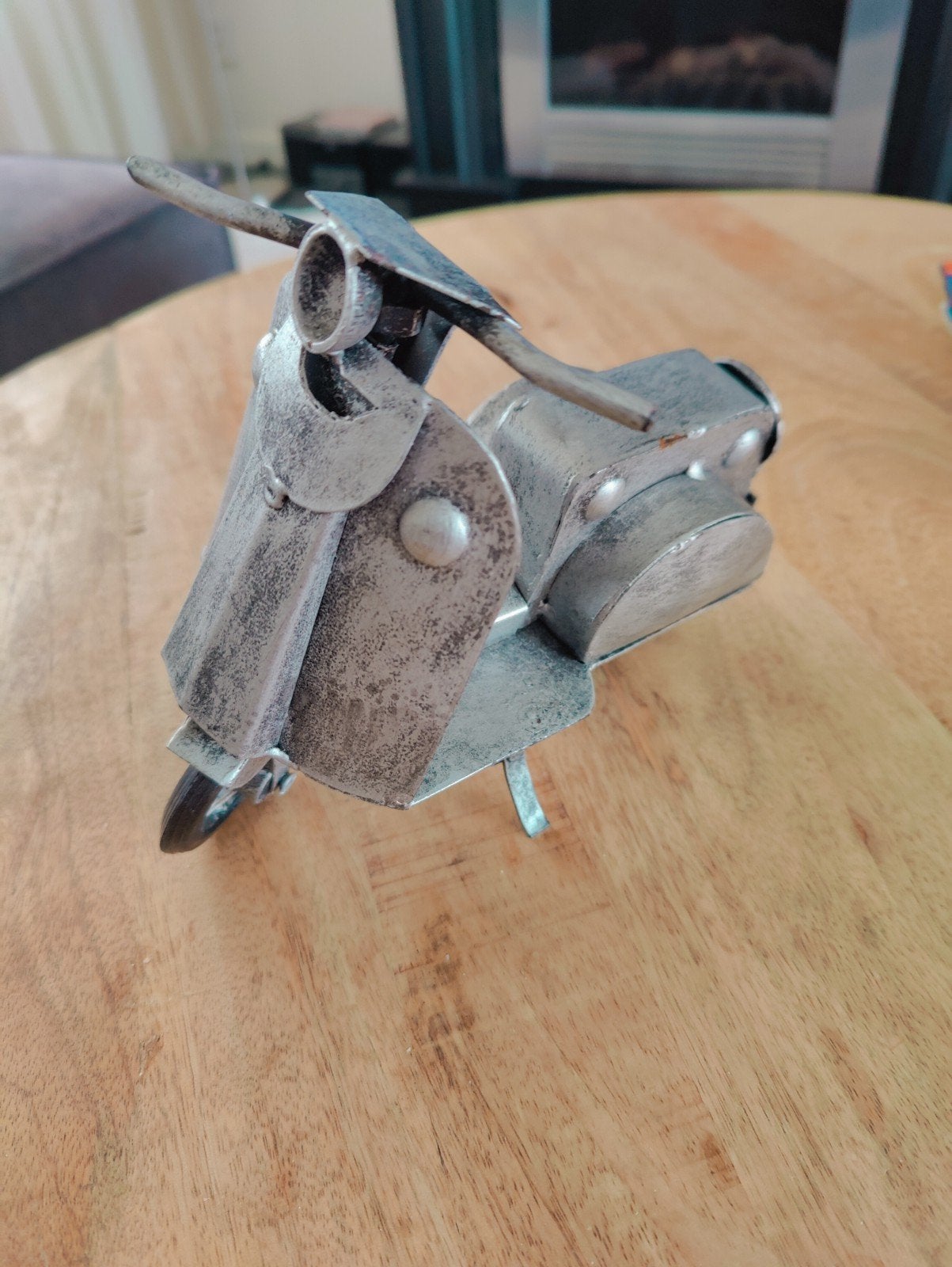 Handgemaakte Stalen Scooter Decoratie - 20x18 cm, Ophalen of Verzenden