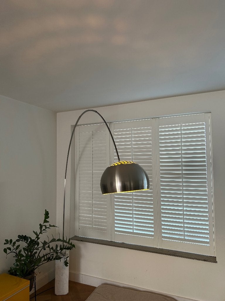 Booglamp Arco-model – massief marmeren voet 64 kg, Huis en Inrichting, Lampen | Vloerlampen, Ophalen, E27 (groot), Zo goed als nieuw