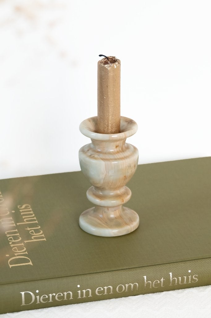 Vintage marmer onyx kandelaar/ vaasje, Antiek en Kunst, Antiek | Woonaccessoires, Ophalen of Verzenden