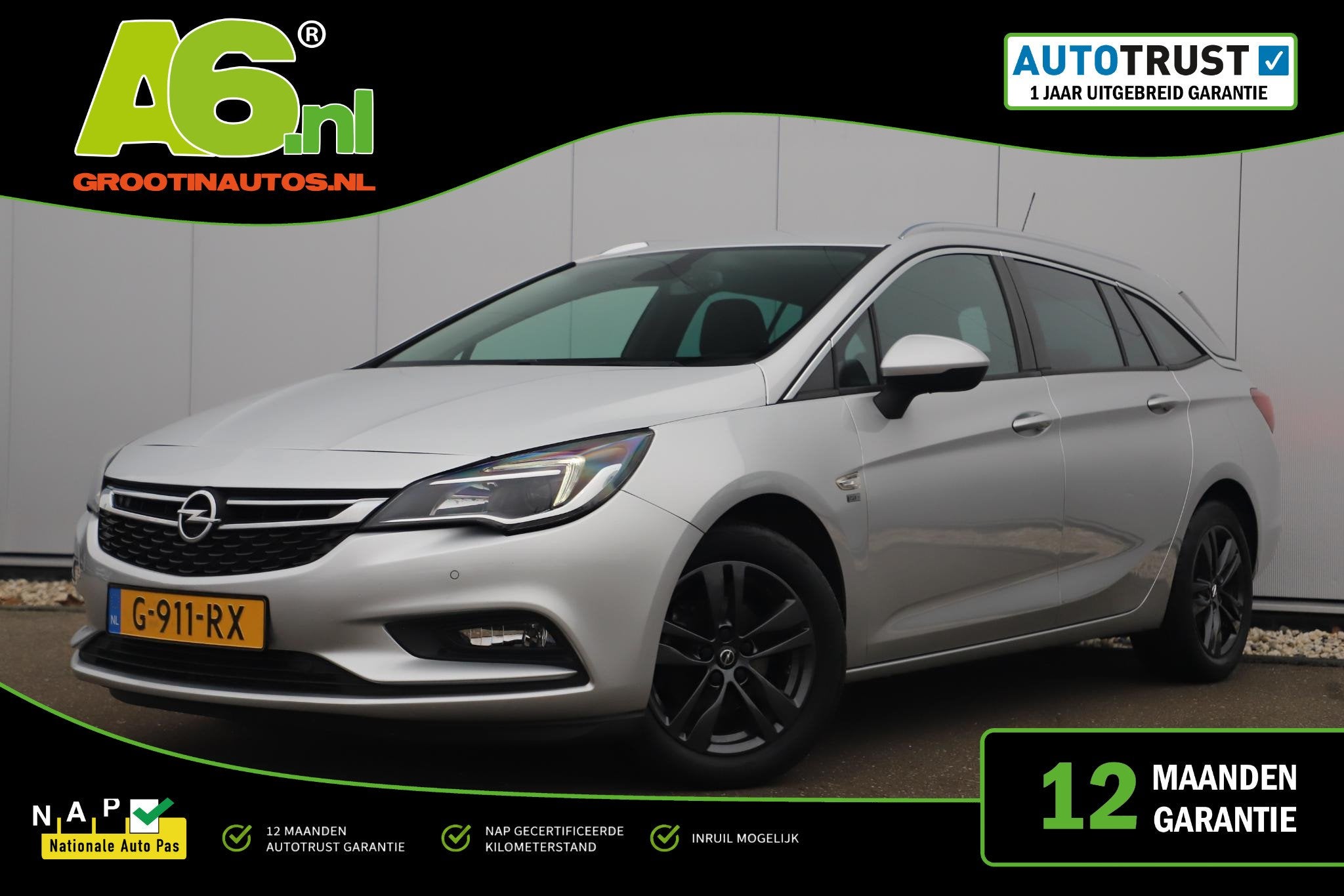 Opel Astra Sports Tourer 1.0 Turbo 120 Jaar Edition 16 inch, Stof, Gebruikt, Euro 6, 1178 kg