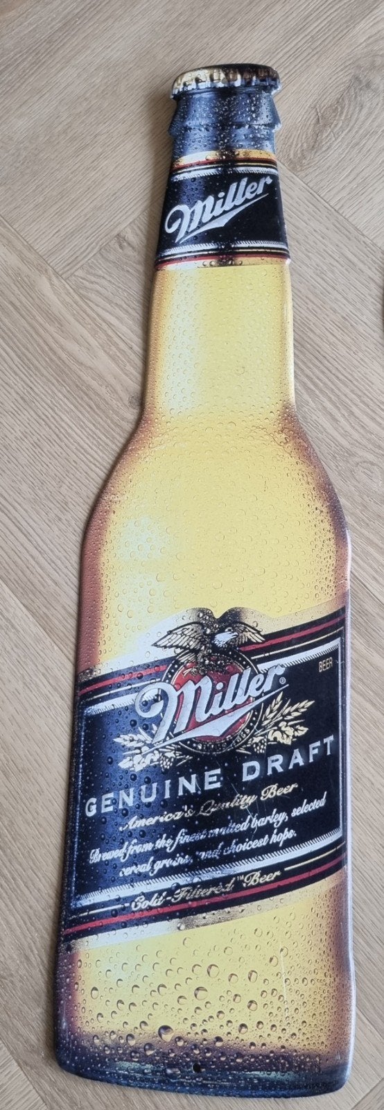 Miller bier brouwerij mancave bar bord reclamebord, Ophalen of Verzenden, Gebruikt, Reclamebord