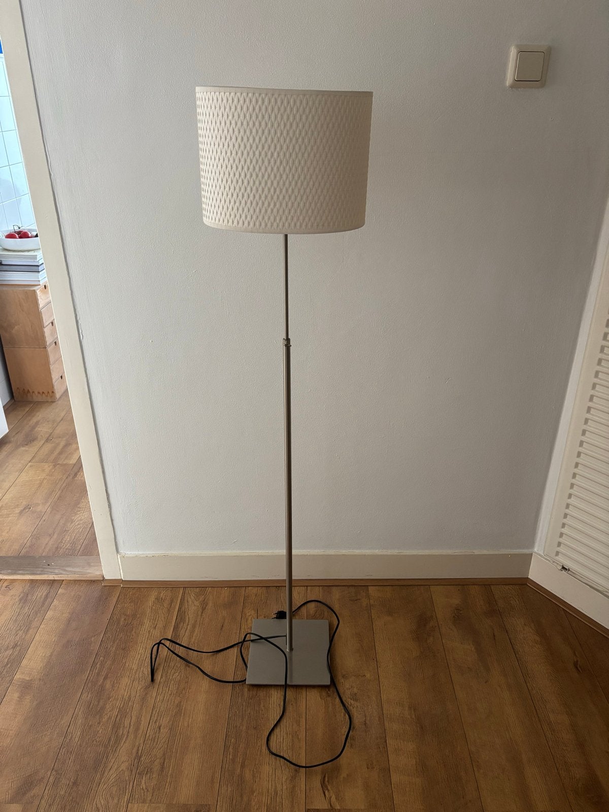 Staande lamp met stoffen kap Ikea, Ophalen, Gebruikt, E27 (groot), Metaal