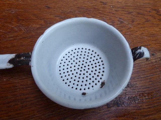 Antiek emaille theezeefje, Antiek en Kunst, Ophalen of Verzenden