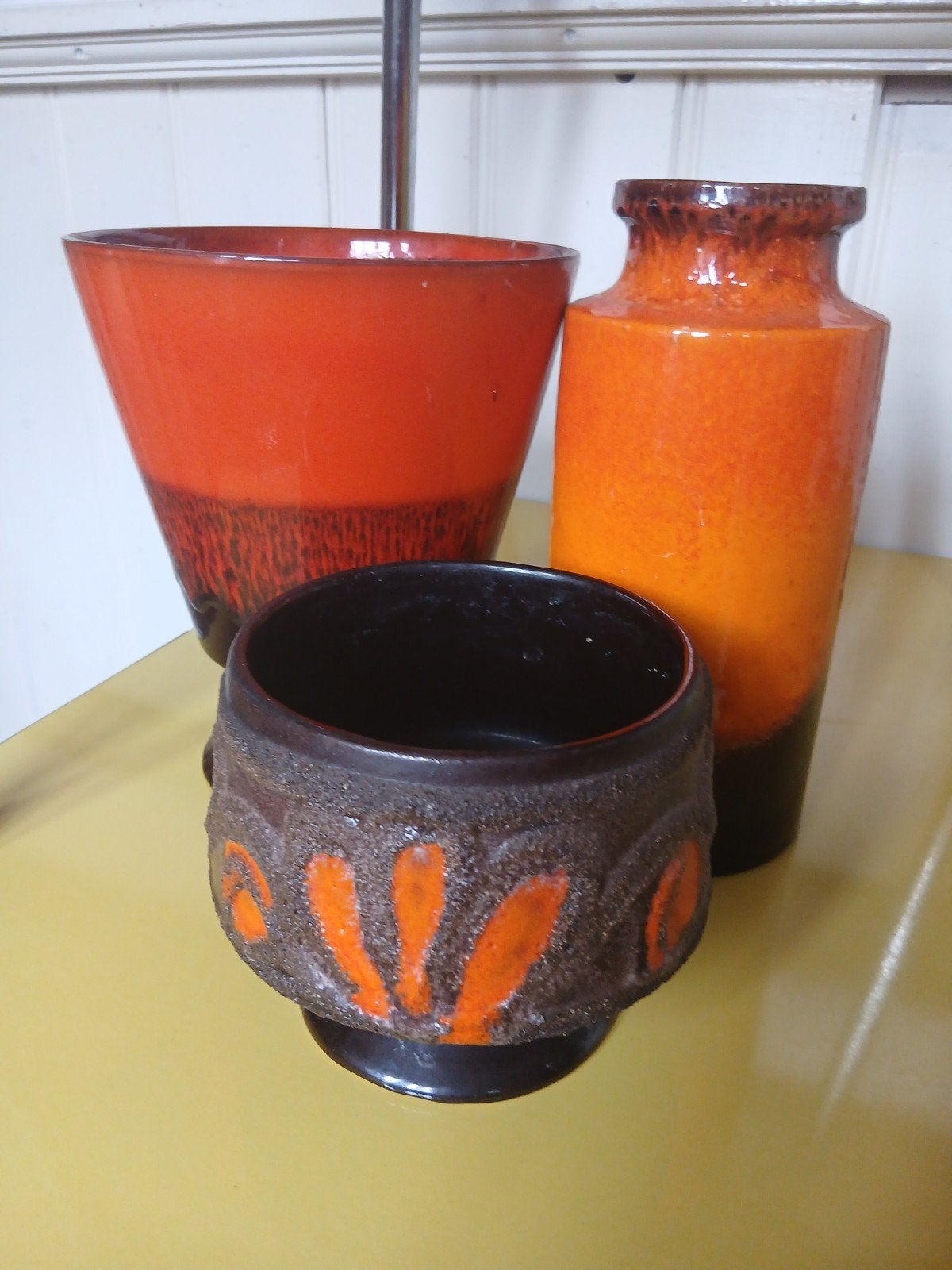 Set van 3 retro vazen - W. Germany, Ophalen of Verzenden