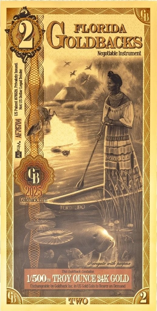 USA 2 goldback Florida 2025, Verzenden, Goud