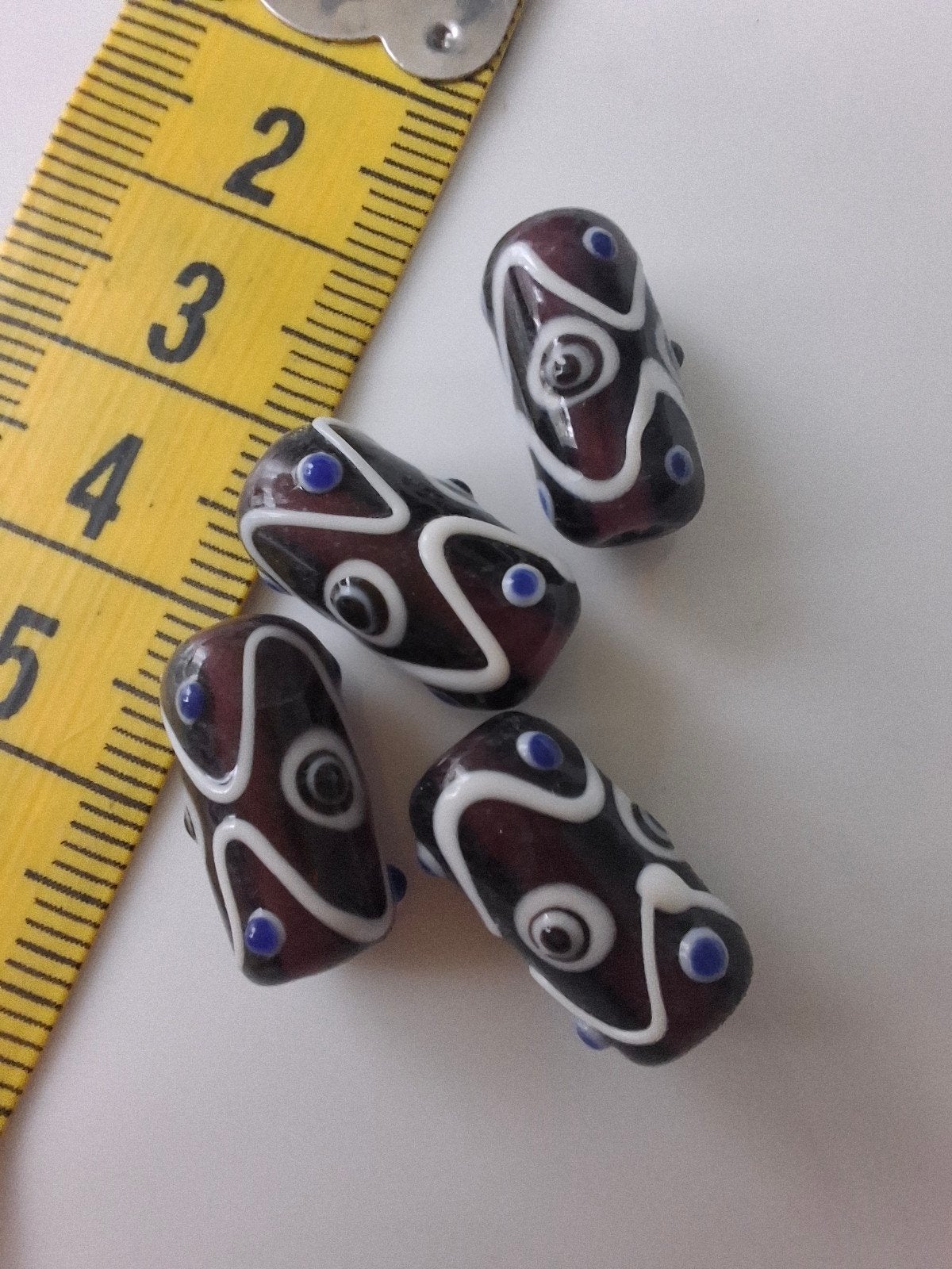 4 stuks lampwork glaskralen staafjes kralen, Kraal, -, -, Nieuw