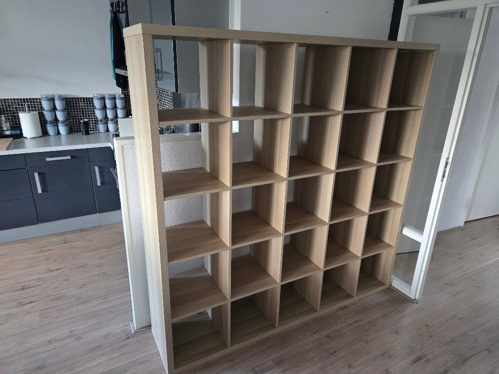 KALLAX Open kast, wit gelazuurd eikeneffect, 182x182 cm, Ophalen, Overige materialen, 150 tot 200 cm, Zo goed als nieuw