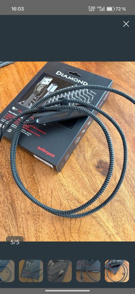 AudioQuest Diamond USB, Ophalen of Verzenden, Zo goed als nieuw, Minder dan 2 meter