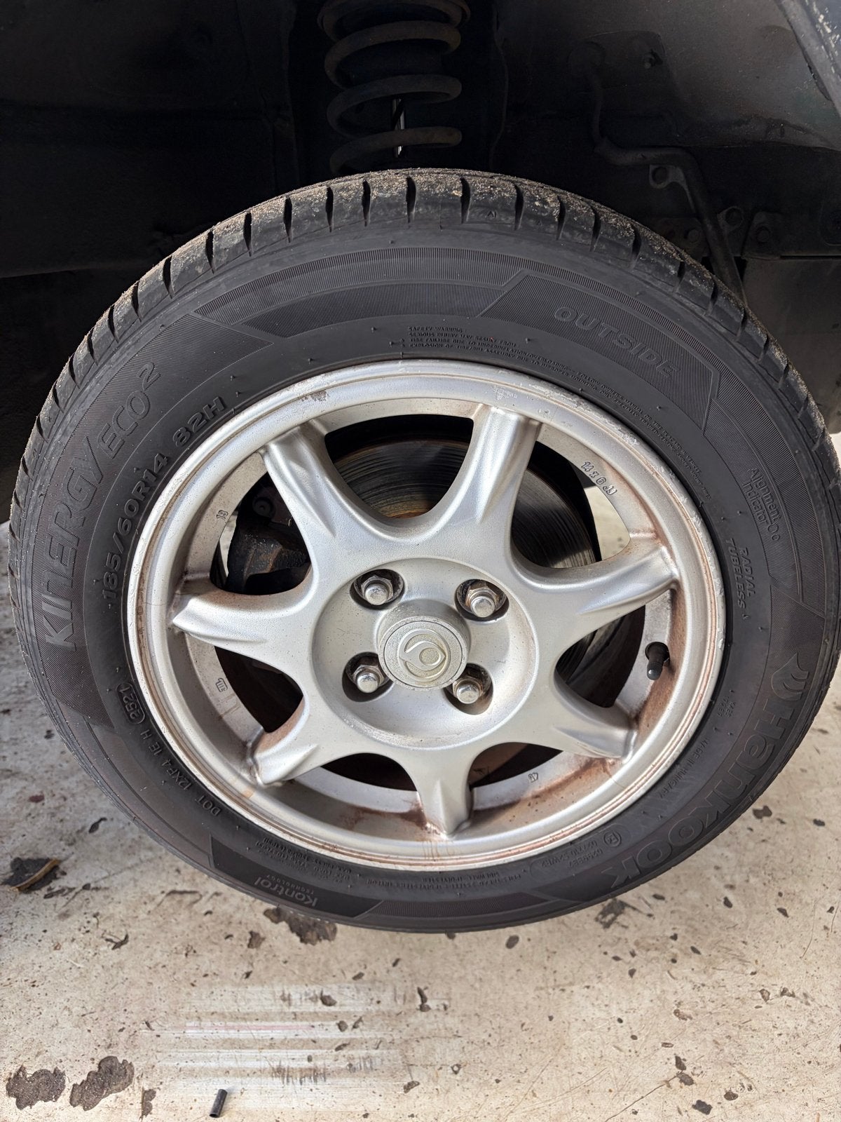 Mazda MX-5 14 inch Enkei velgen met Hankook banden, Ophalen, Gebruikt