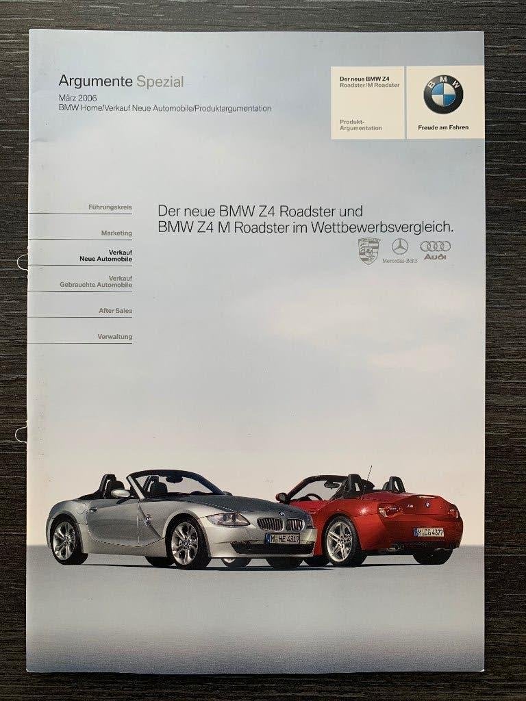 Argumente Special BMW Z4 en Z4 M Roadster E85 2006, Nieuw, Ophalen of Verzenden, BMW, BMW