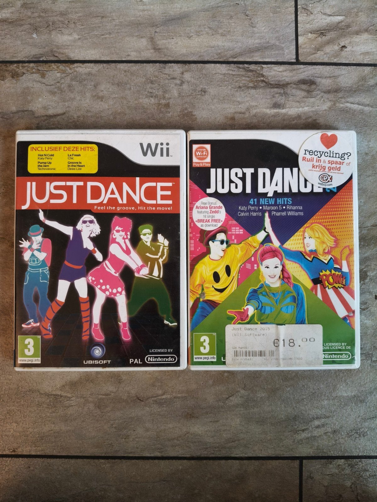 Just Dance en Just Dance 2015, Spelcomputers en Games, Games | Nintendo Wii, Ophalen of Verzenden, Gebruikt, Muziek, Vanaf 3 jaar