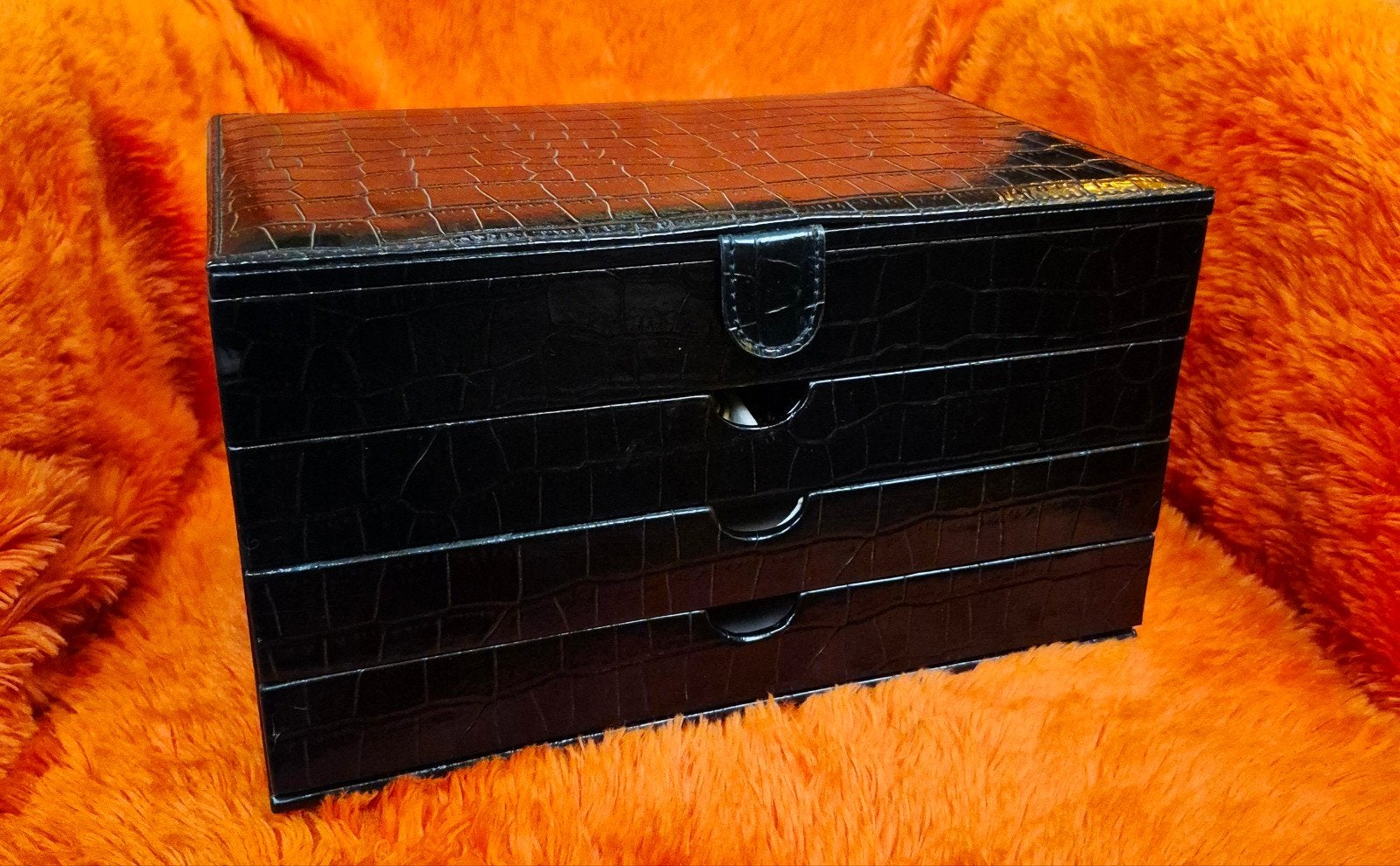Prachtige sieradendoos, juwelendoos, beautycase, Ophalen, Zwart, Hardcase, Zo goed als nieuw