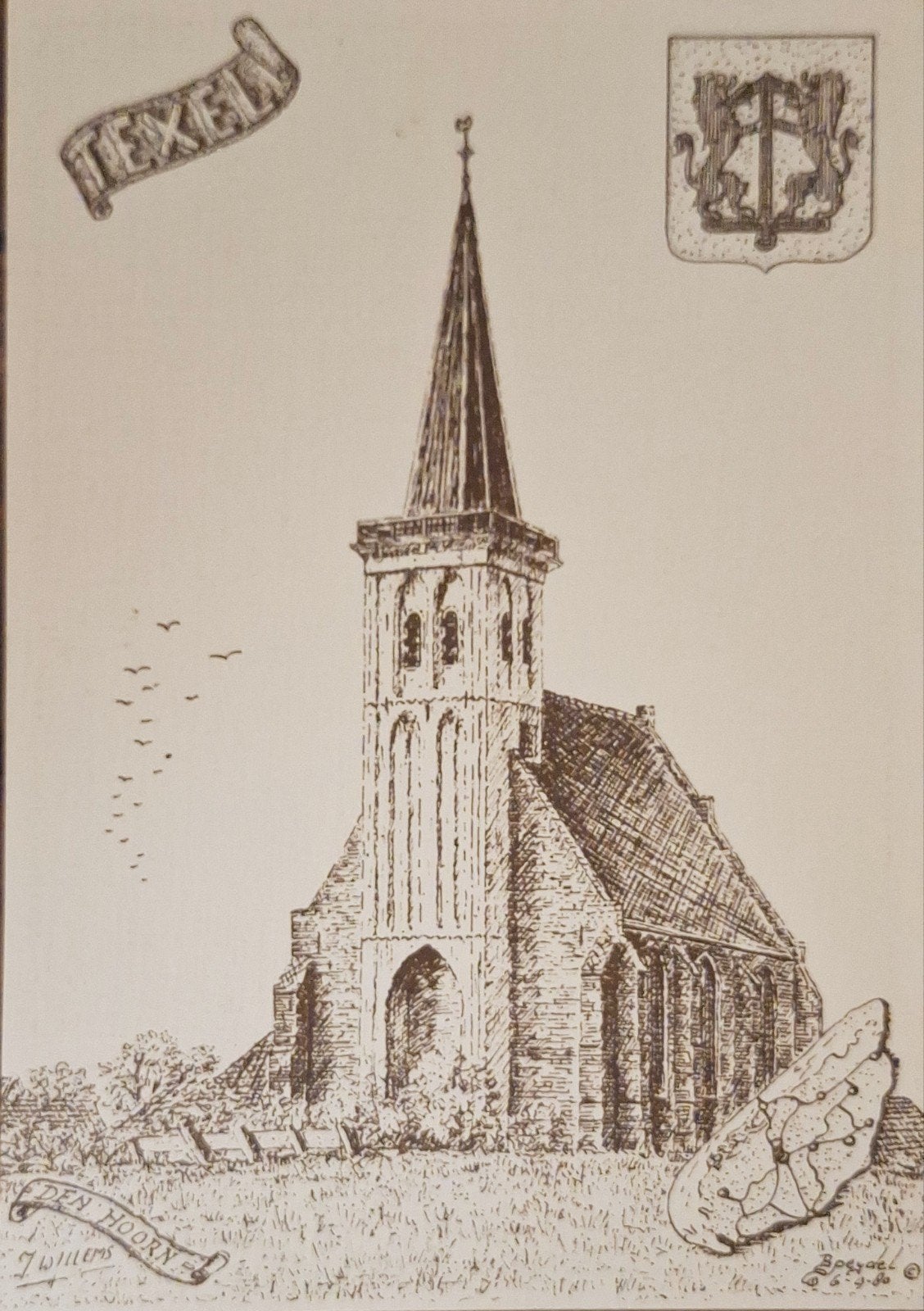 Texel - Den Hoorn - Kerk, Ophalen of Verzenden, Gelopen, Waddeneilanden