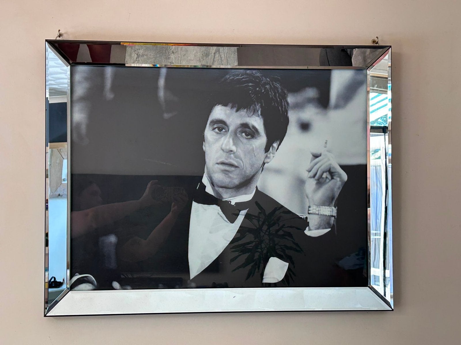 Scarface Tony Montana Spiegellijst - 90x70cm, Ophalen, Rechthoekig, 50 tot 100 cm, Minder dan 100 cm