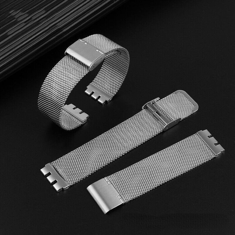 RVS mesh horloge band voor Swatch 19mm NIEUW, Staal, Staal, Polshorloge, Swatch