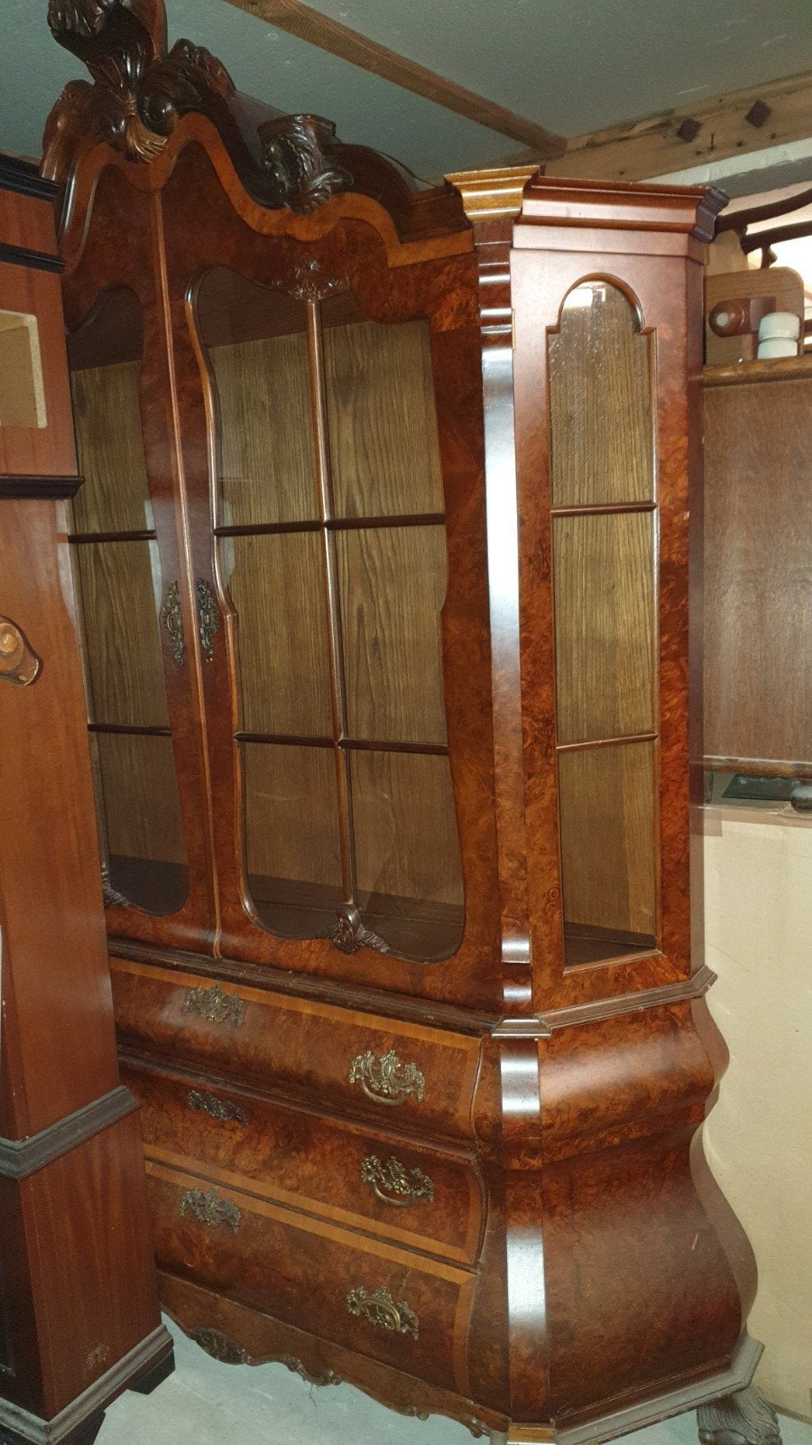 Prachtige Barok Buikkast met Vitrine - Antiek, Ophalen