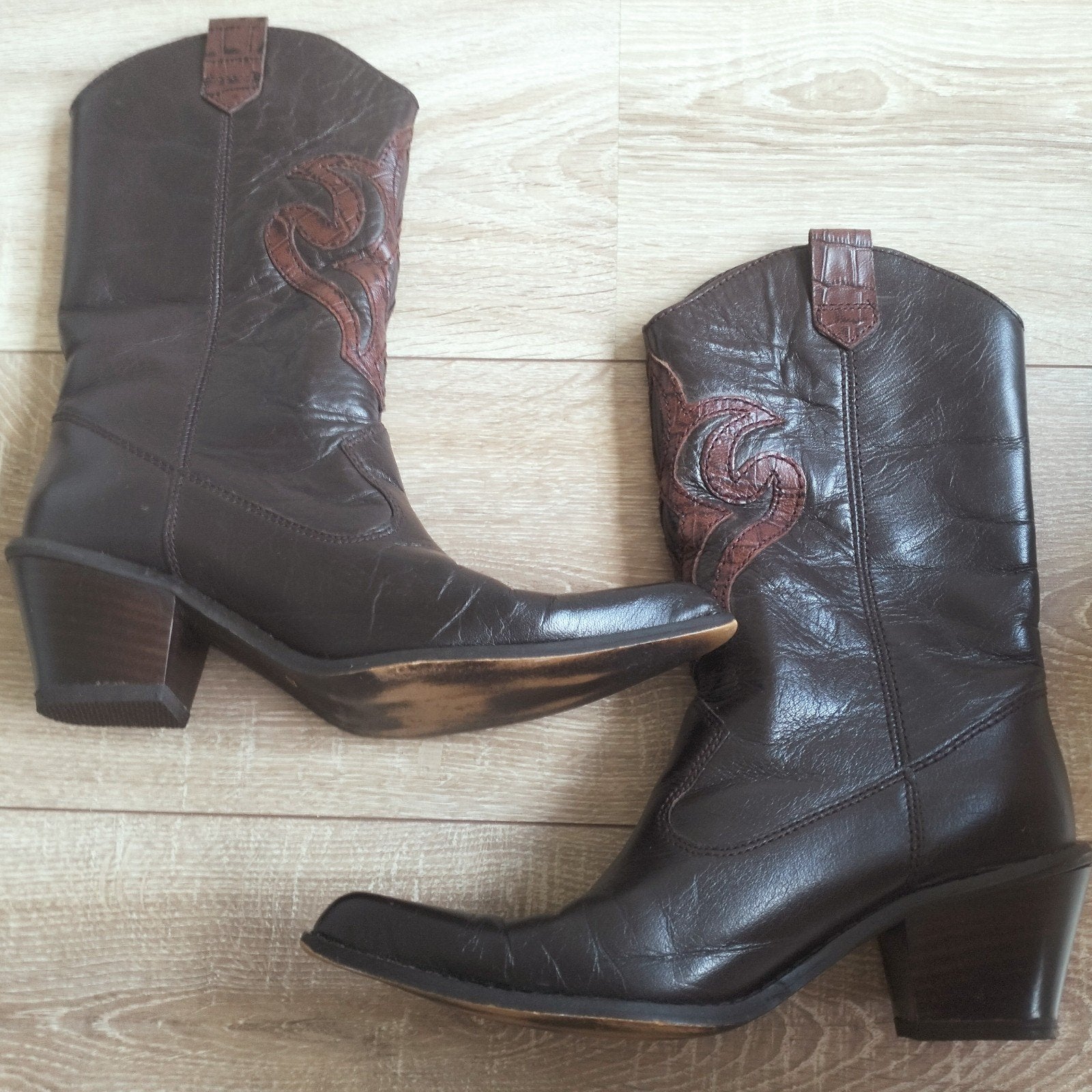 COWGIRL heaven donkerbruine laars mt 37 leer zgan, Hoge laarzen, Bruin, Cowgirl heaven, Ophalen of Verzenden