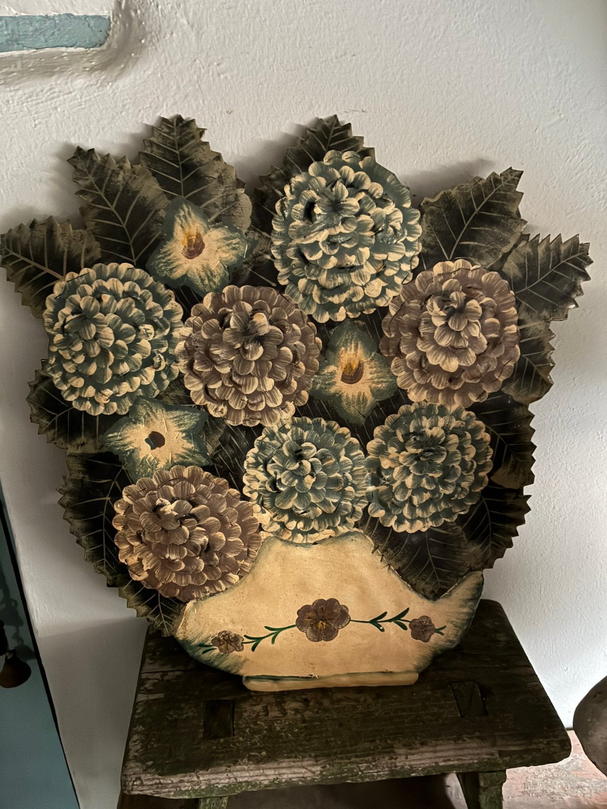 Vintage bloemen mand, Ophalen of Verzenden