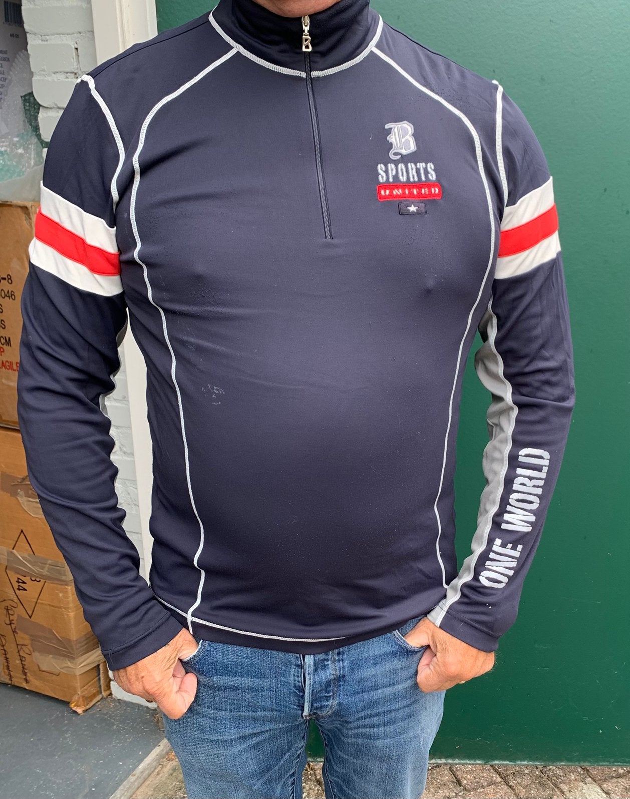 Bogner B-Sports Ski-Pulli / Sporttop Heren – Navy/Rood/Wit, Ophalen, Gedragen, Maat 52/54 (L), Trui