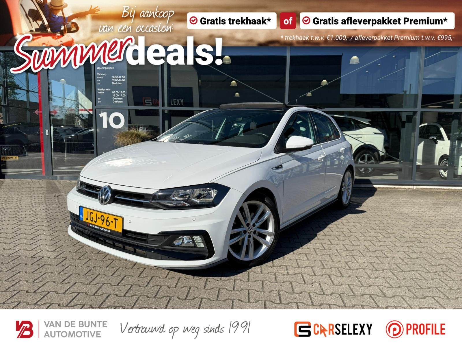 Volkswagen Polo 1.0 TSI Highline Business R *Schuif-/Kanteld, Stof, Gebruikt, Wit, Bedrijf