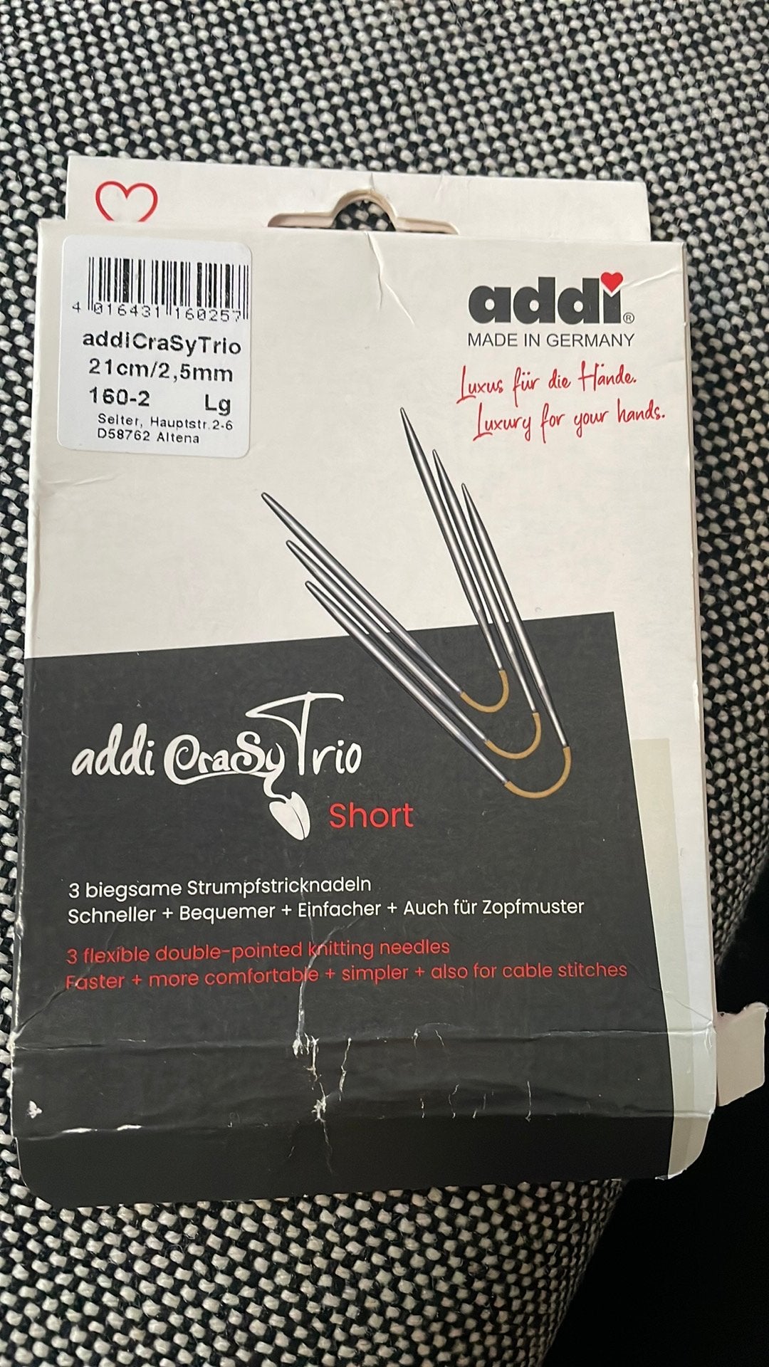 Addi crasy trio brei naalden. 1 met doosje/ 1 zonder, Ophalen, Zo goed als nieuw, Breien, Naald