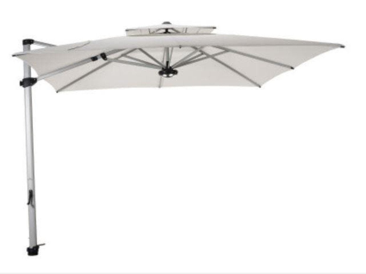 Zweefparasol Solero Laterna Pro Platinum grijs 300 x 300 cm, Tuin en Terras, Ophalen of Verzenden, Gebruikt, Minder dan 1 meter