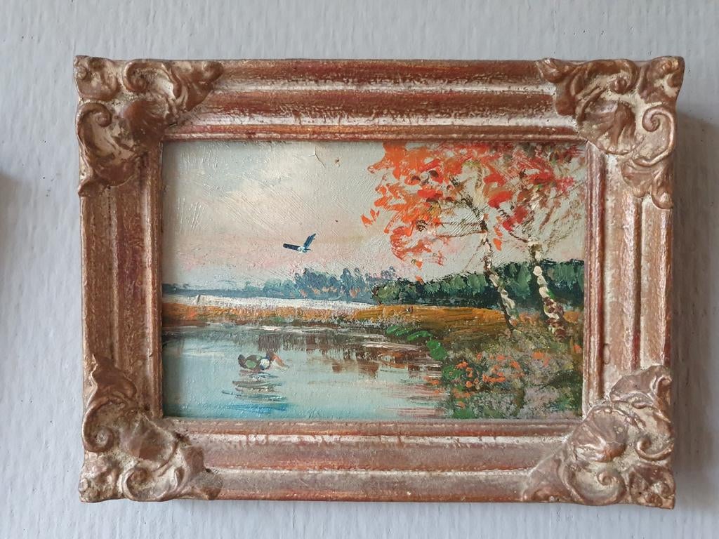 oud klein olieverfschilderij, Ophalen