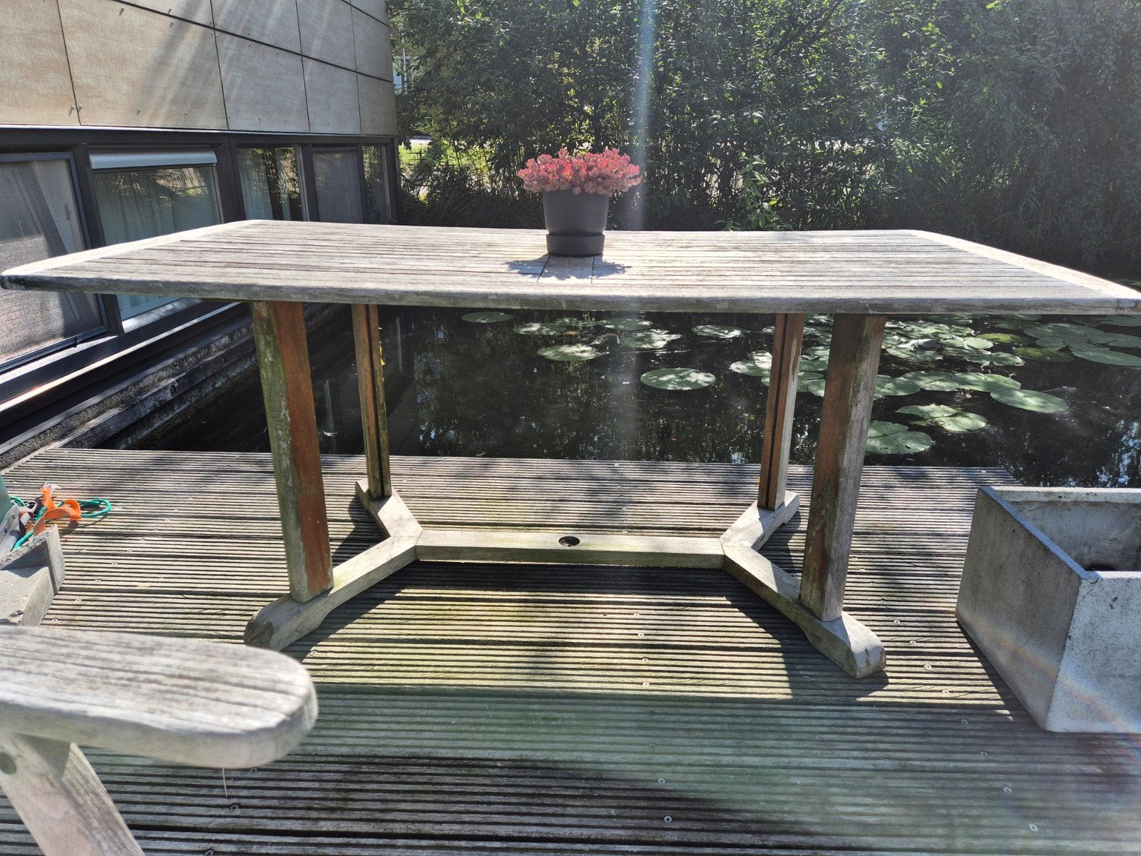 Teak tuintafel, Tuin en Terras, Ophalen, Gebruikt, Rechthoekig, Hout