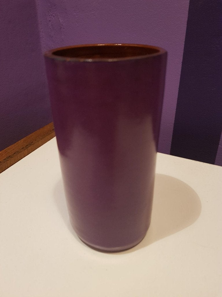 retro vintage paars 70s cactus potje pot bloempot plantenpot, Ophalen, Rond, Binnen, Zo goed als nieuw