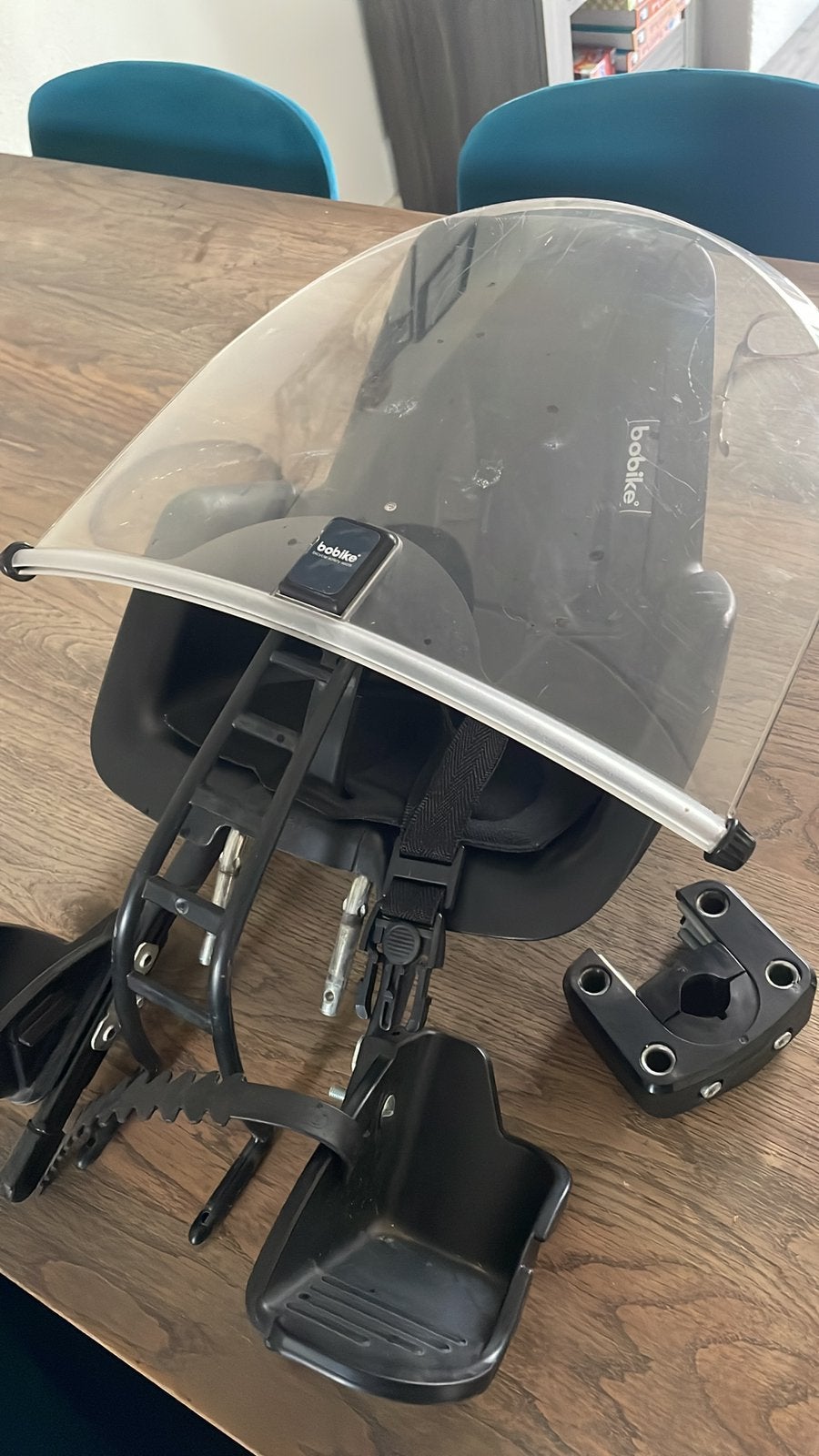 Fietsstoeltje van bobike, Ophalen, Gebruikt, Voorzitje, Voetsteuntjes