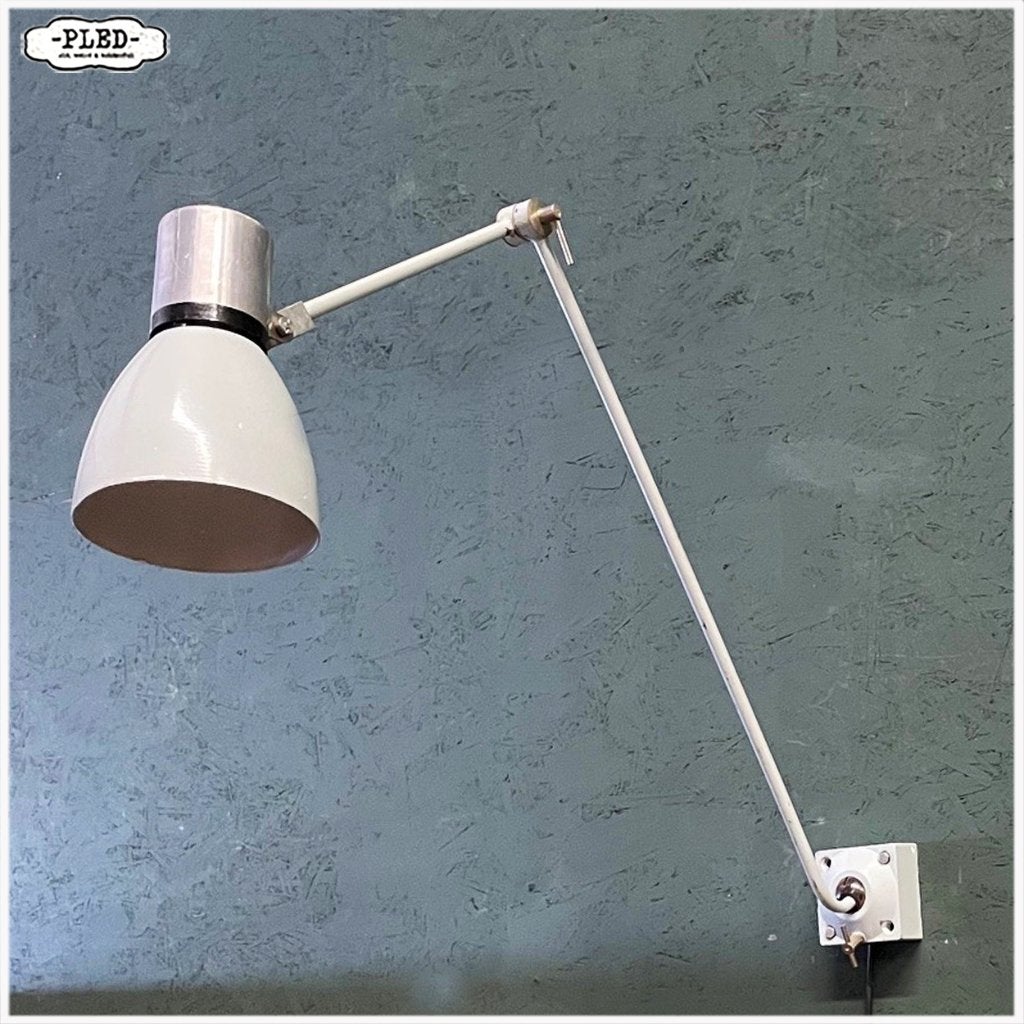 Twee armige industriële wandlamp - Tsjechie - nieuw snoer, Overige merken, Gebruikt, Grijs, Industrieel