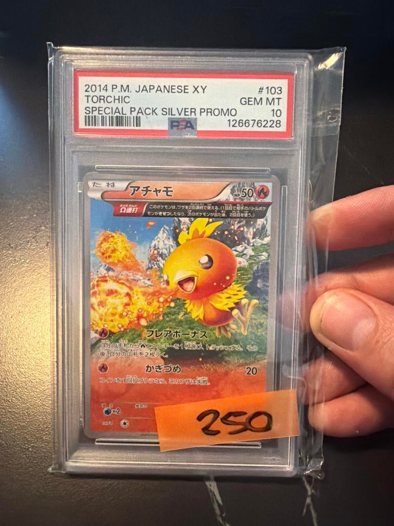 2014 P.M. JAPANESE XY TORCHIC #103 PSA 10 GEM MT, Ophalen of Verzenden, Zo goed als nieuw, Losse kaart