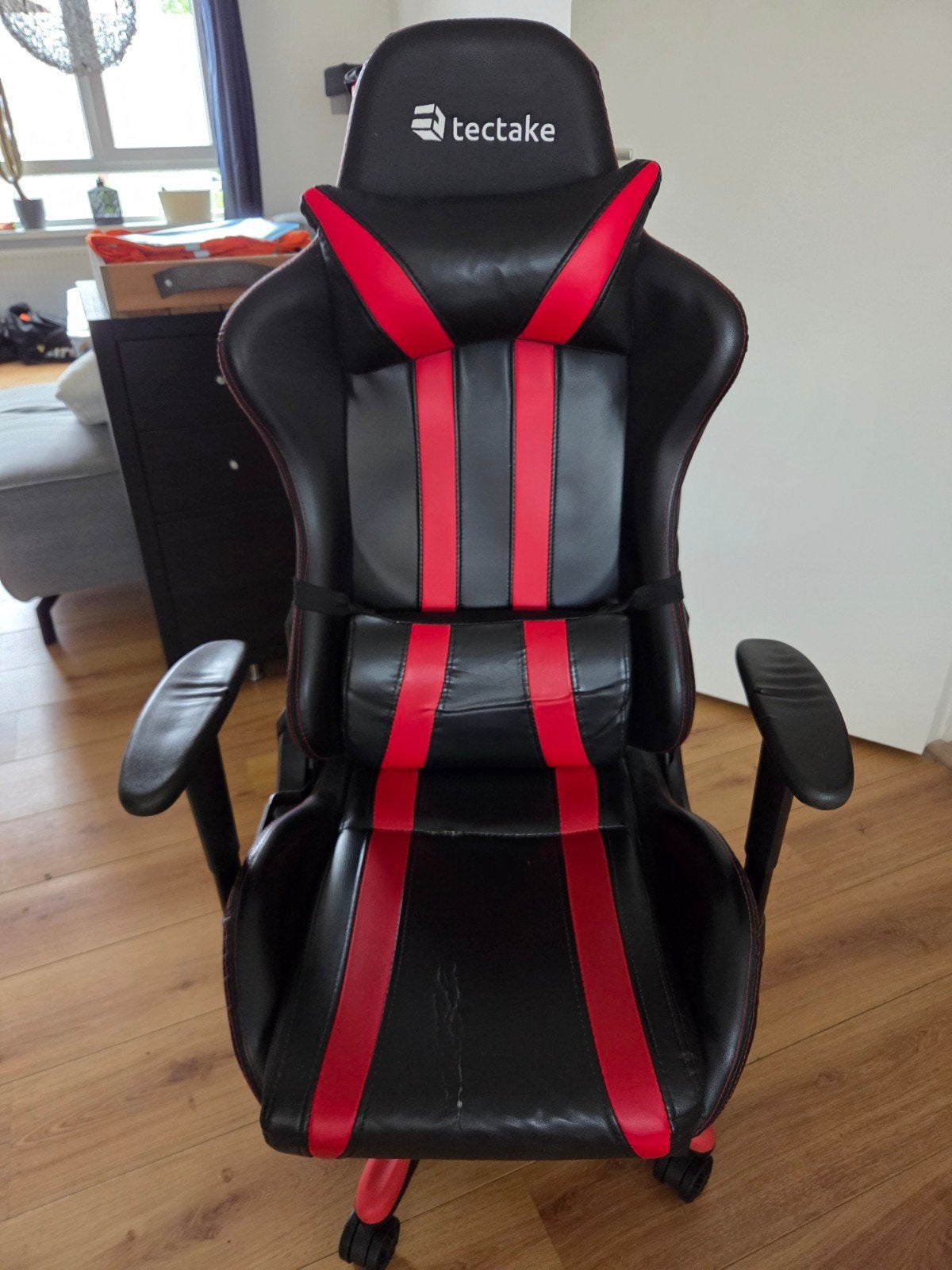 Tecktake Gaming Bureaustoel, Huis en Inrichting, Bureaustoelen, Gebruikt, Bureaustoel, Zwart, Gaming bureaustoel, Ophalen
