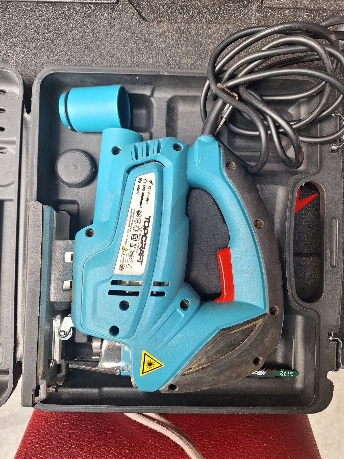 TOPCRAFT Decoupeerzaag 800W met koffer, Gebruikt, 600 tot 1200 watt, Ophalen of Verzenden, TOPCRAFT