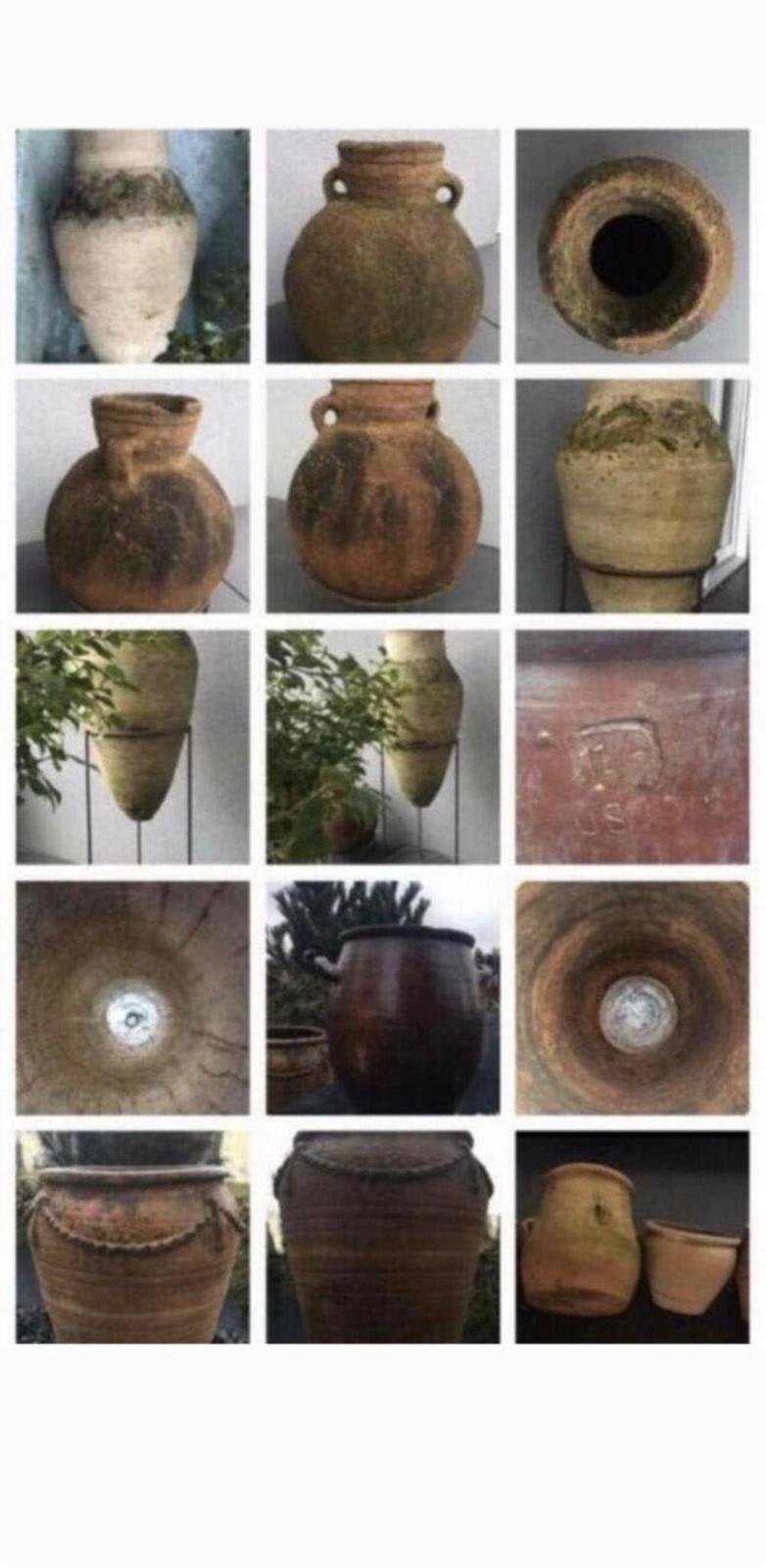 Uniek ambachtswerk oude terracotta vazen kruik antiek, Tuin en Terras, Ophalen, Gebruikt