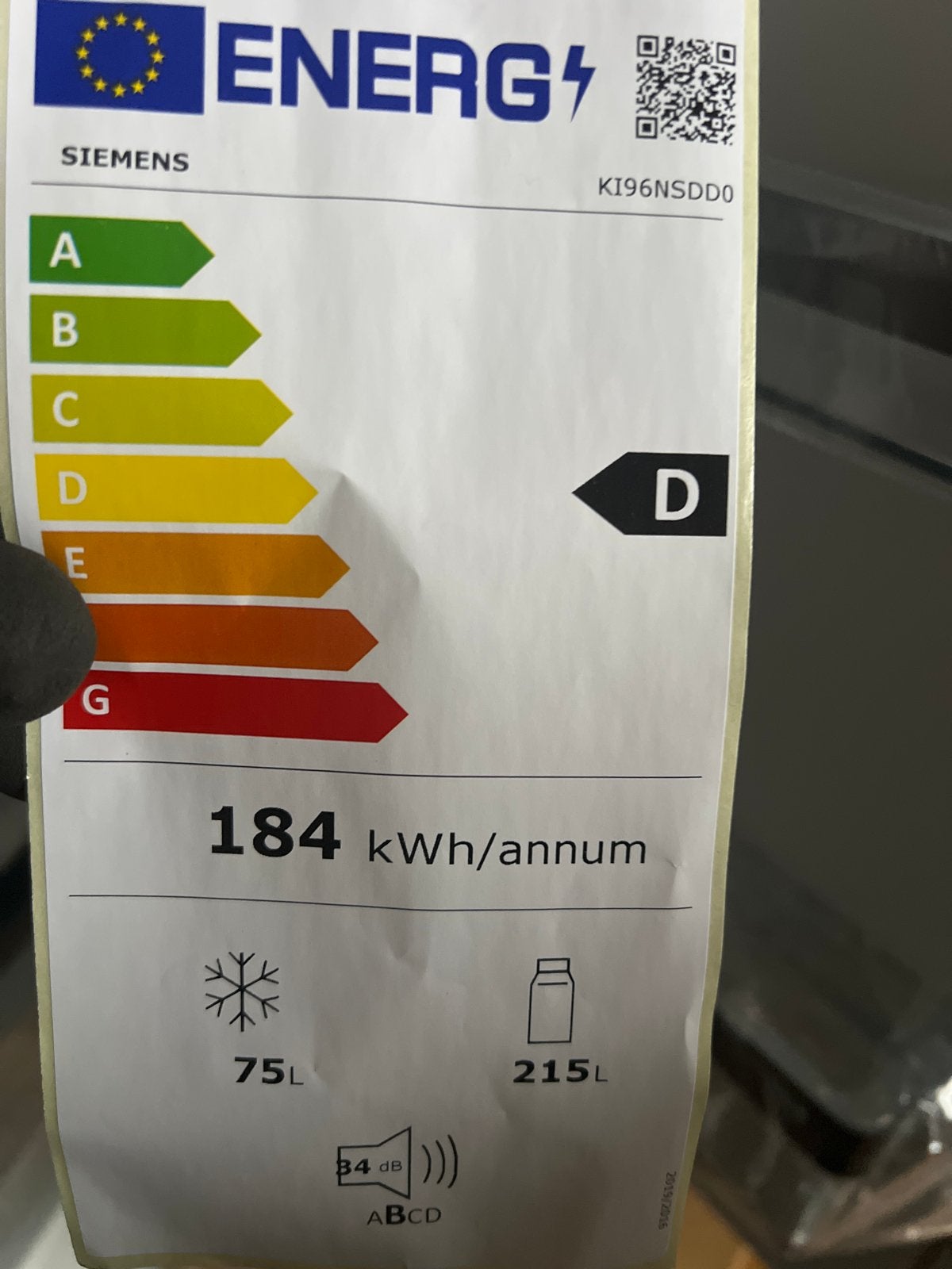 Siemens KI96NSDD0 Koelkast met vriesvak - Nieuwstaat, 200 liter of meer, Ophalen of Verzenden, Zo goed als nieuw, Energieklasse A of zuiniger