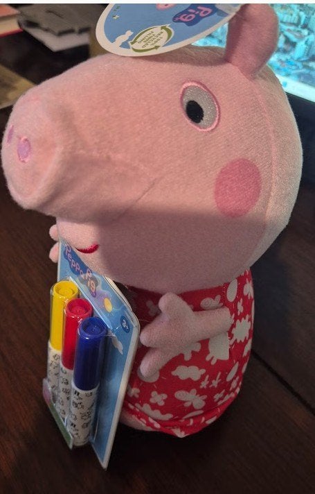 Nieuwe Peppa Pig Doodle Peppa knuffel met stiften, Kinderen en Baby's, Speelgoed | Knuffels en Pluche, Overige merken, Overige typen
