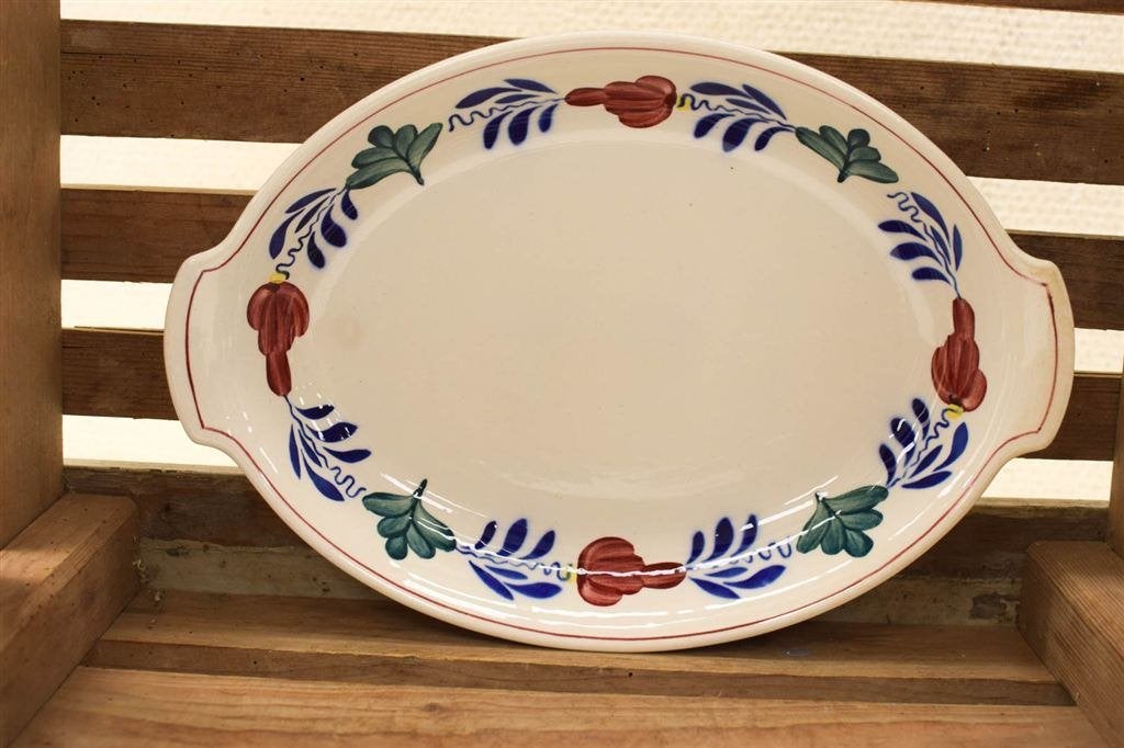 Boch Boerenbont ovale porseleinen schaal 46690, Ophalen of Verzenden, Gebruikt, Aardewerk, Bord(en)