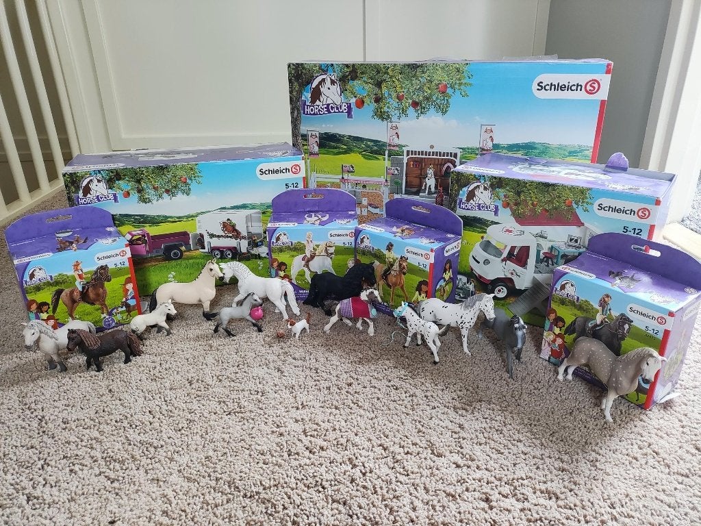 Grote Schleich Horse Club collectie met dozen (Compleet), Ophalen of Verzenden, Zo goed als nieuw