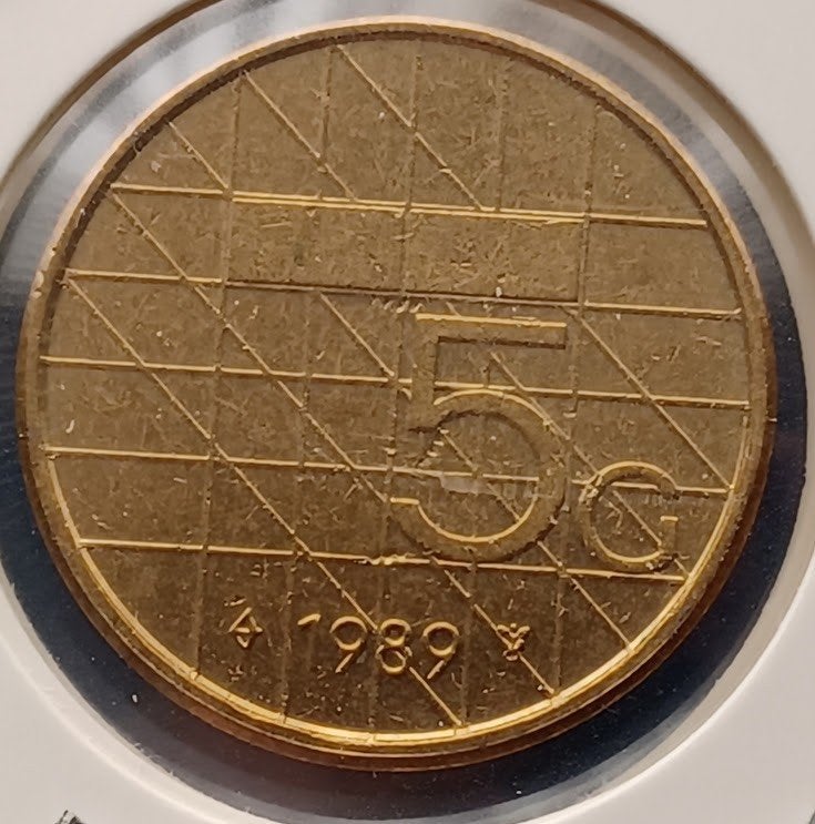 5 gulden 1989 - Beatrix, Verzenden, Koningin Beatrix, 5 gulden, Losse munt