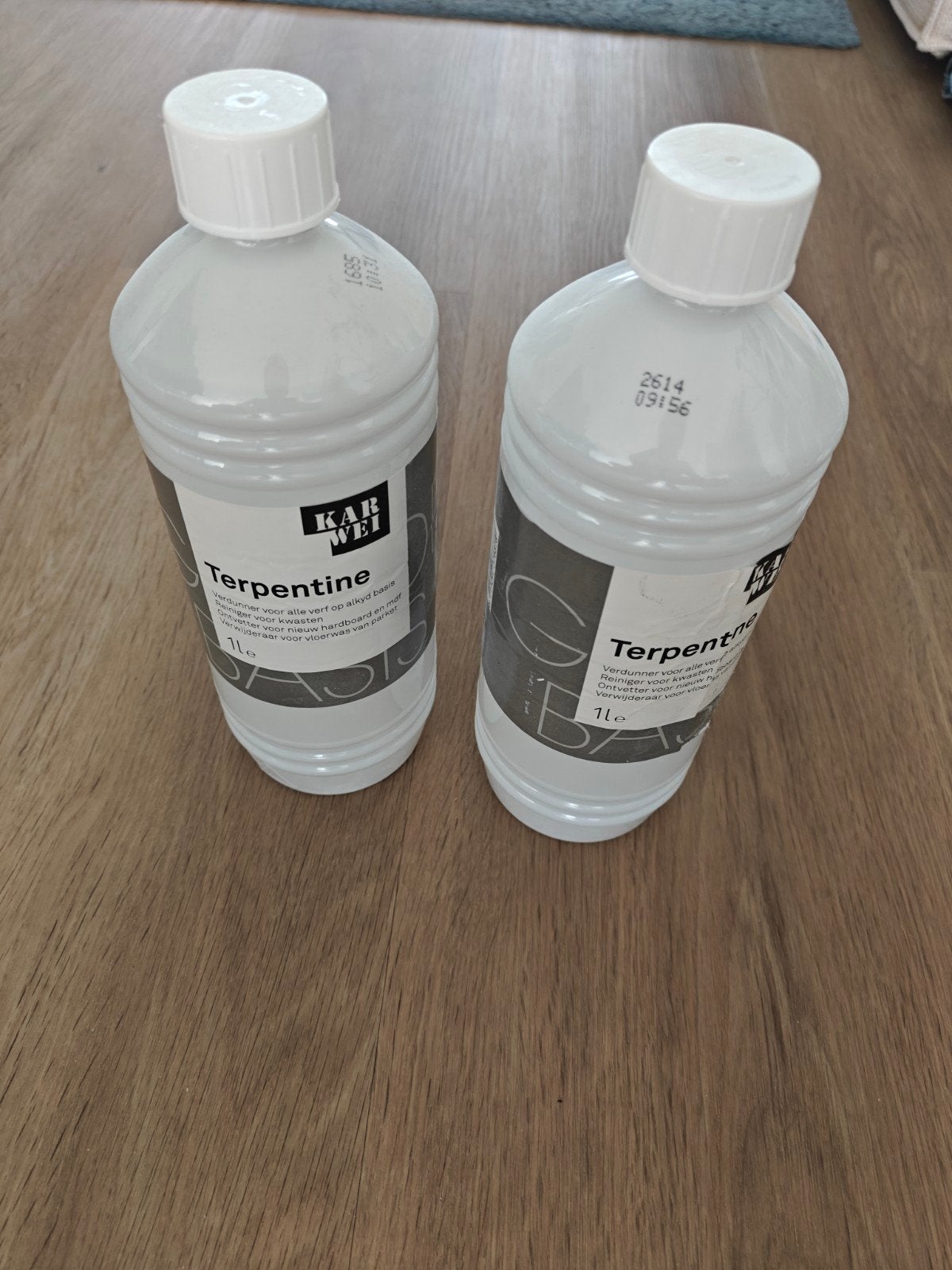 KARWEI Terpentine 1 liter (2 flessen), Doe-het-zelf en Verbouw, Verf, Beits en Lak, Ophalen, Nieuw, Grijs