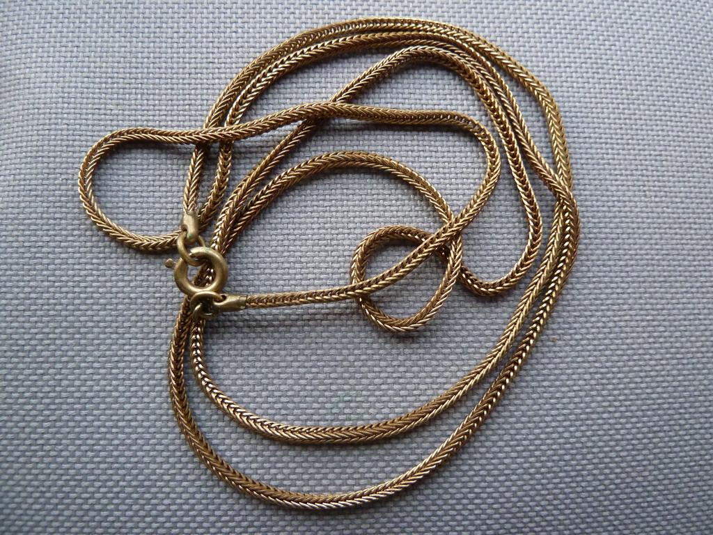 Antieke vergulde ketting, zgn. slangen ketting, 73 cm, izgs, Verzenden, Overige materialen, Ketting, Verguld
