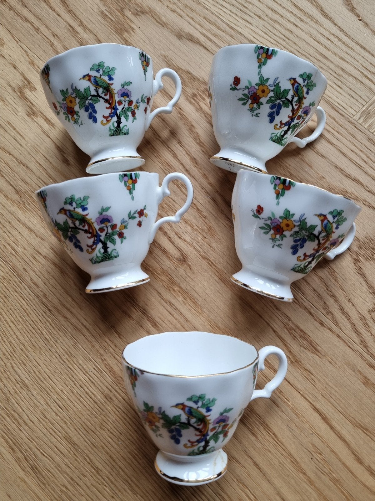 5x Grosvenor Bone China kopjes, Jackson & Gosling, Engels, Antiek en Kunst, Ophalen of Verzenden