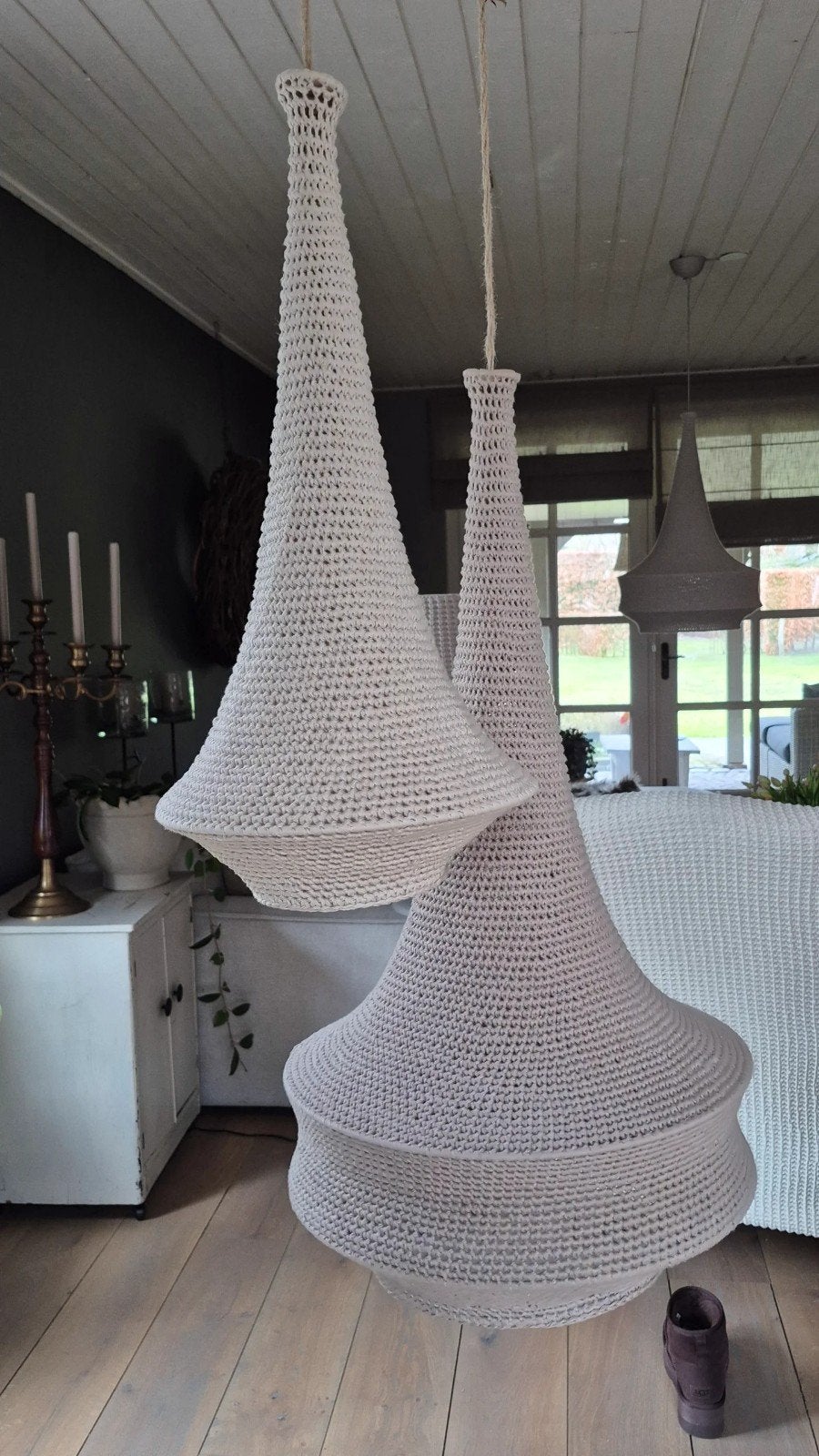 Gehaakte Marokkaanse kroonluchters/lampen, Ophalen, Nieuw, Boho Ibiza