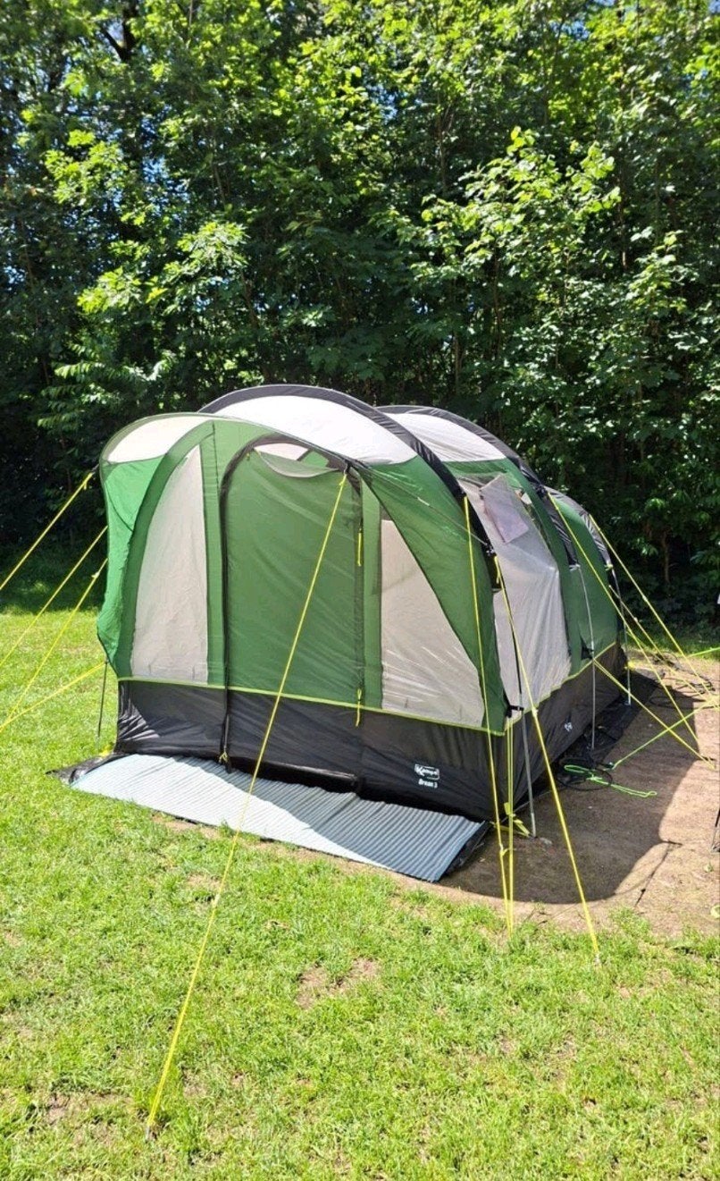 Kampa Brean 3 Tunneltent, Tent, Kamperen, Incl. Grondzeil, Ophalen of Verzenden, Gebruikt, Tot en met 3