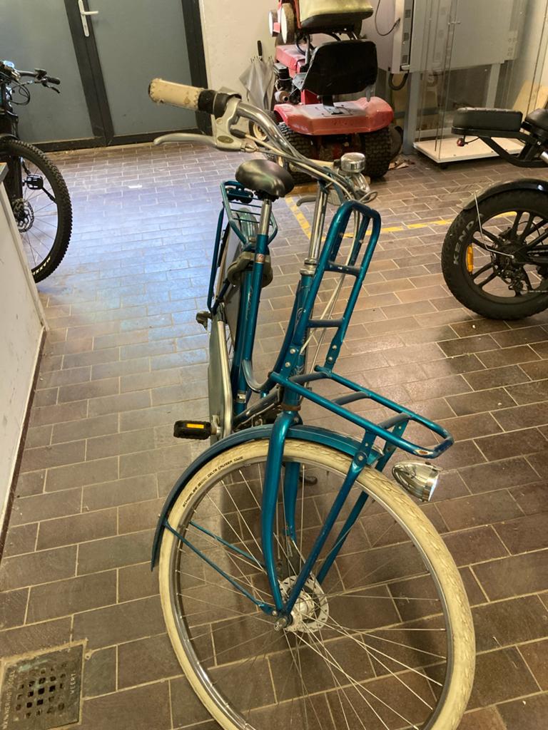 Fiets, oma fiets, Batavus Old Dutch transportfiets - Blauw, Batavus, Ophalen of Verzenden, Trommelrem, 53 tot 56 cm