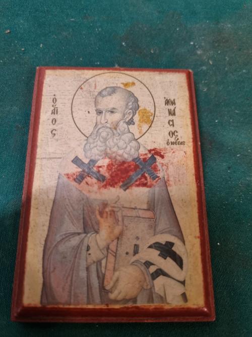 schild met sint athanasios grieks, Huis en Inrichting, Ophalen of Verzenden, 'T Olde Gre-j, Info@toldegrej.nl, Endepoelstraat 20f Didam