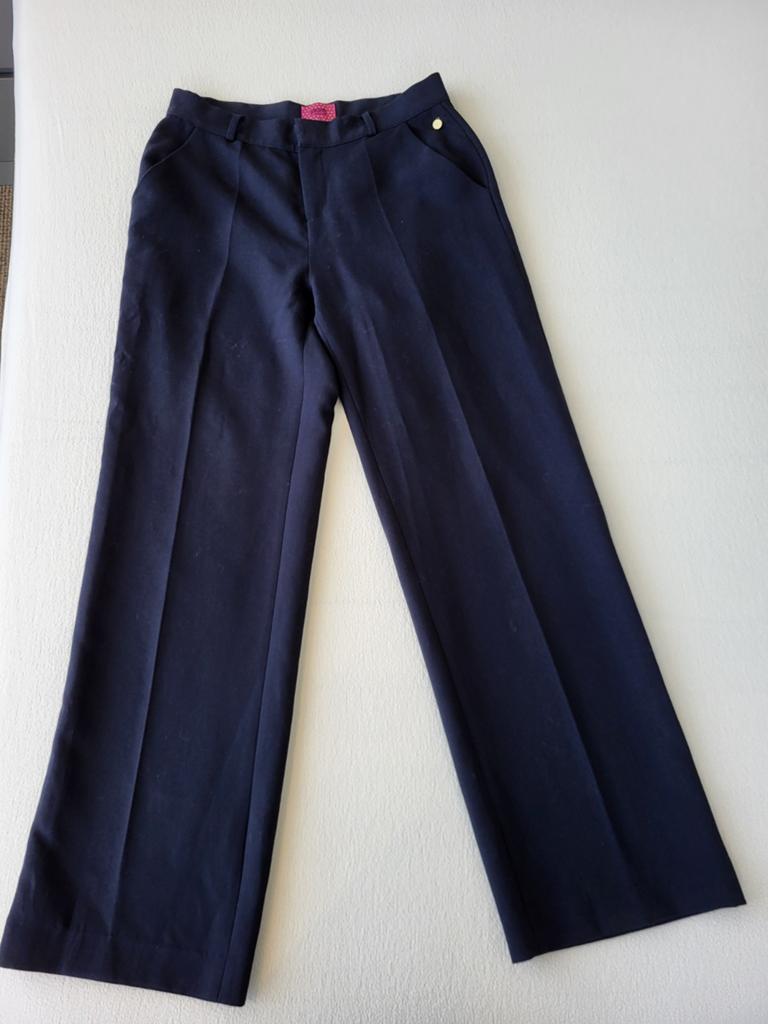 Blauwe broek POM Amsterdam maat 2, Blauw, Ophalen of Verzenden, Zo goed als nieuw, Maat 34 (XS) of kleiner