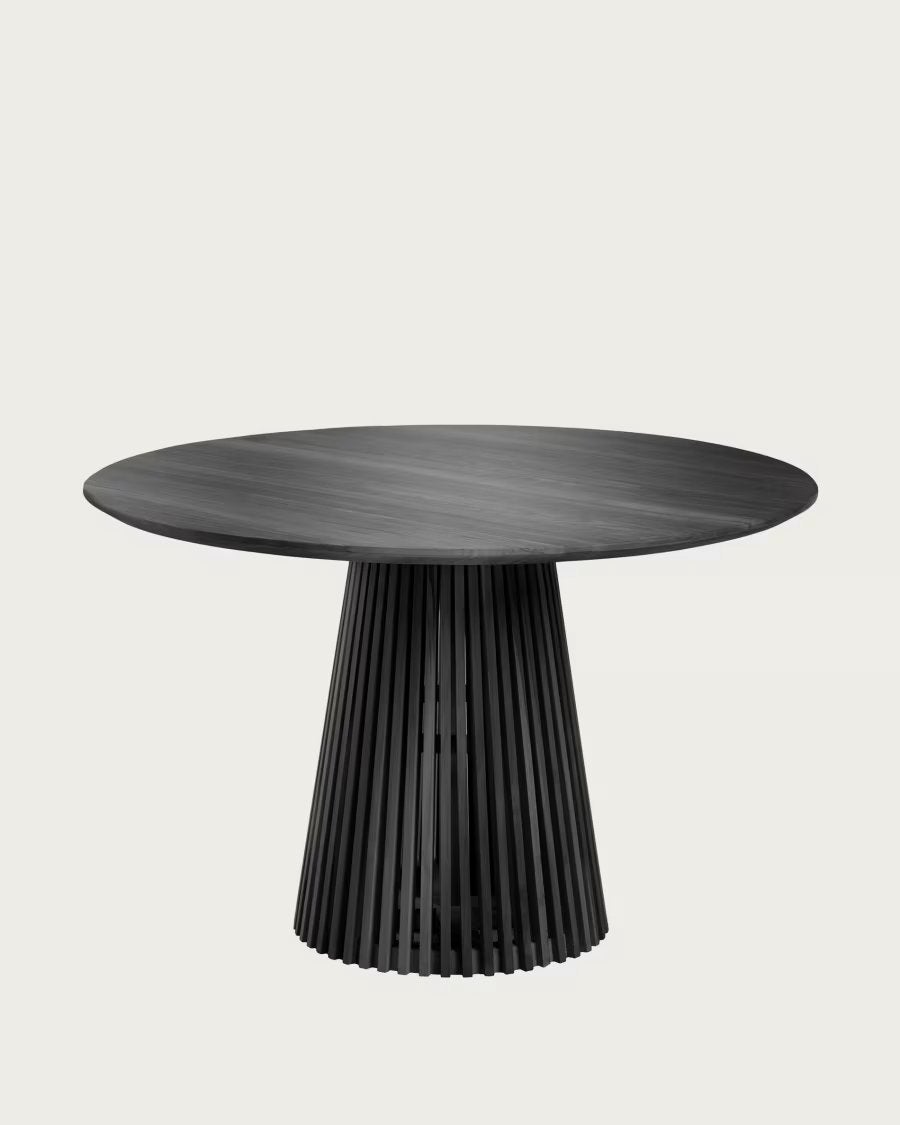 Zwarte kave eettafel ø120cm (jeanette), Ophalen, Rond, 50 tot 100 cm, Zo goed als nieuw